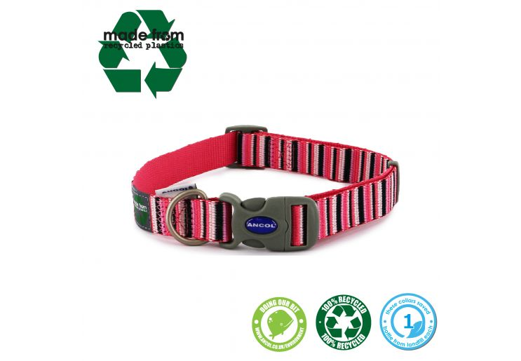 Ancol Candy Stripe Collar Hot Pink Large