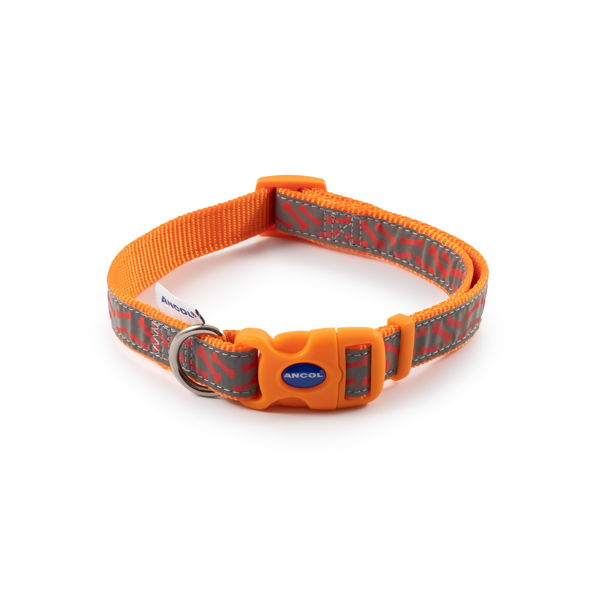 Ancol Reflective Orange Bone Collar Large