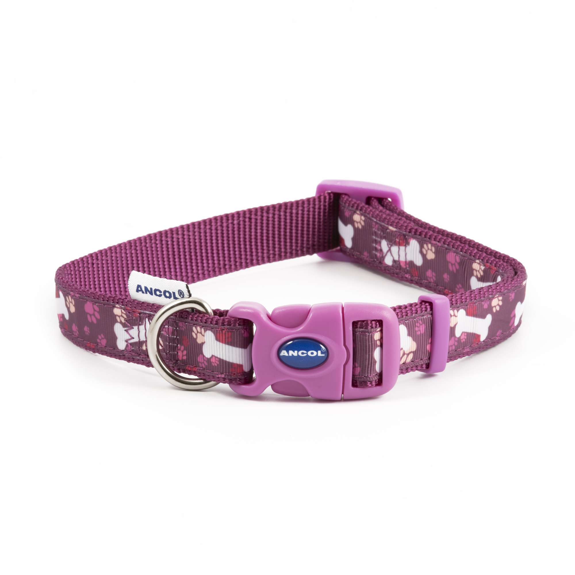 Ancol Pink Paws & Bones Collar Small