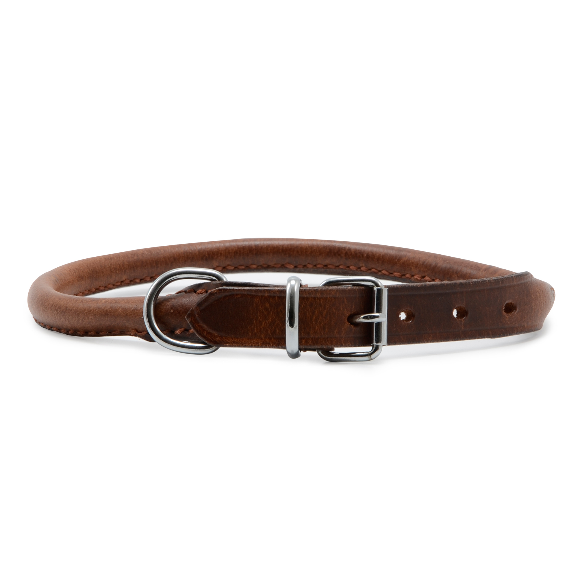 Ancol Timberwolf Brown Round Leather Collar Size 1