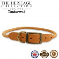 Ancol Timberwolf Mustard Round Leather Collar Size 4