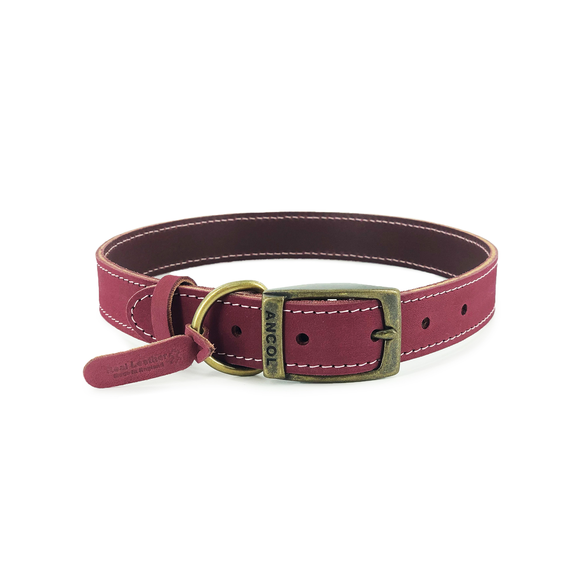 Ancol Timberwolf Pink Leather Collar Size 8