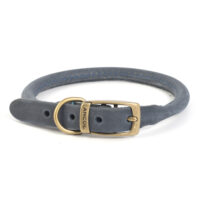 Ancol Timberwolf Blue Round Leather Collar Size 6