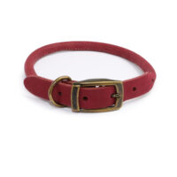 Ancol Timberwolf Raspberry Round Leather Collar Size 6