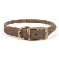 Ancol Timberwolf Sable Round Leather Collar Size 8