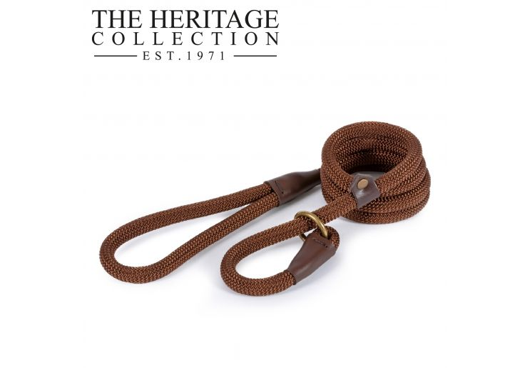 Ancol Brown Heritage Slip Lead