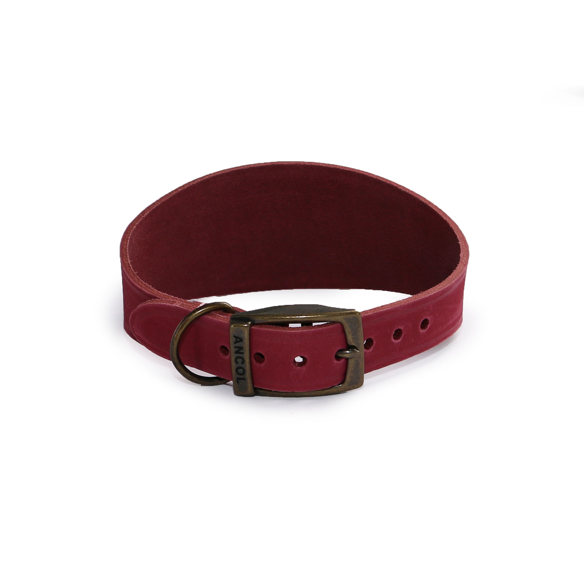 Ancol Timberwolf Leather Raspberry Whippet Collar