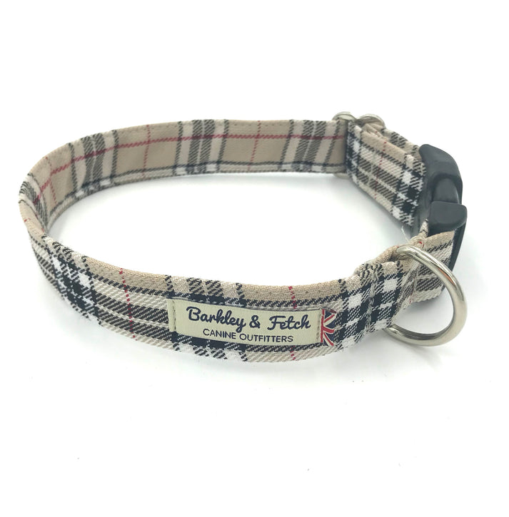 Barkley & Fetch Caramel Tartan Collar Small