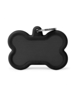 ID Tag Black Bone With Rubber Cover