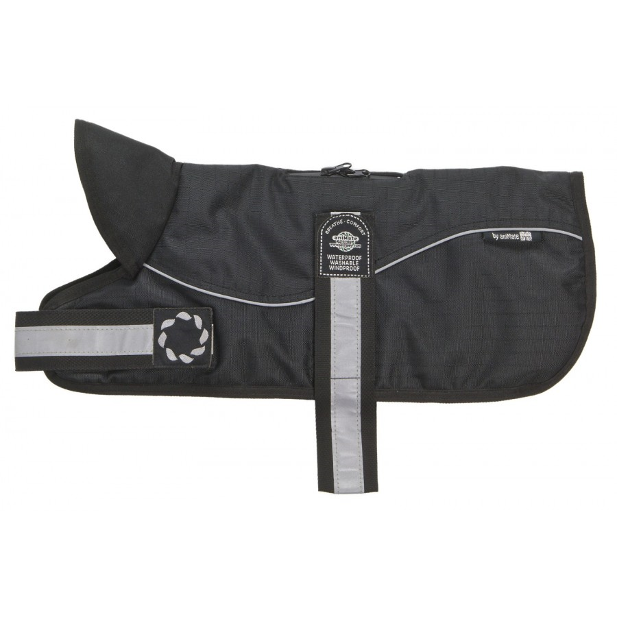 Outhwaite Waterproof Padded Harness Coat Black 18 Inch