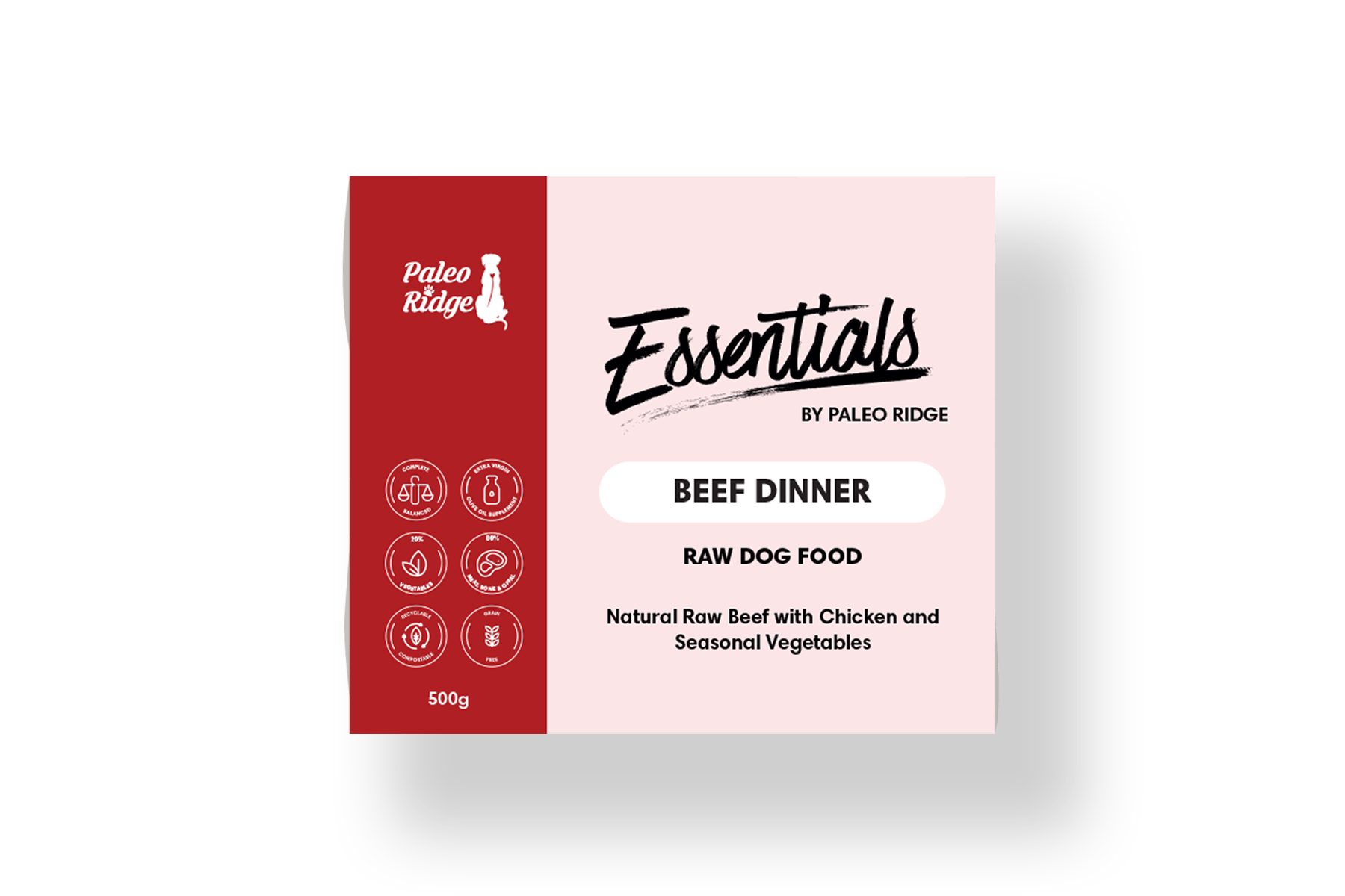 Paleo Ridge Essentials Beef Dinner 500g - Pet Stop Market Deeping