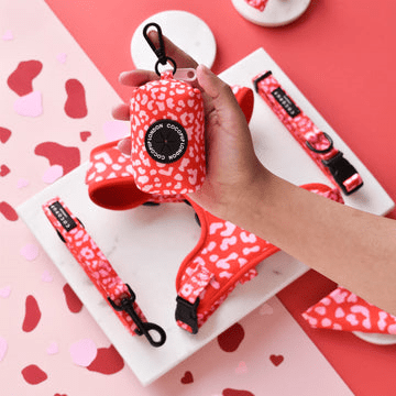 CocoPup Poo Bag Holder Pink & Red Leopard