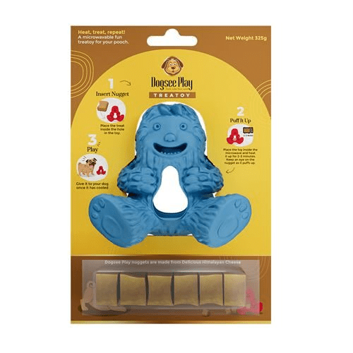 Dogsee Yeti Treat Toy Blue With Treats