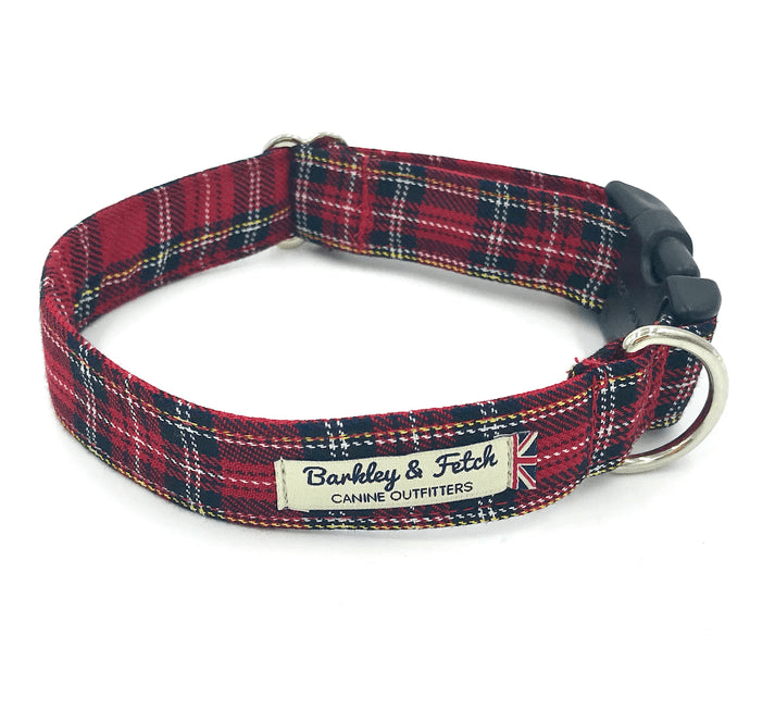 Barkley & Fetch Red Tartan Collar Medium