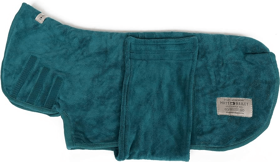 Mutt & Bailey Drying Coat Small Sandringham Blue