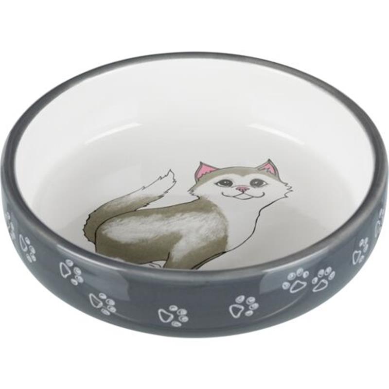 Trixie Grey & White Paws Bowl