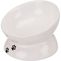 Trixie Tilted Cat Bowl White