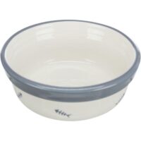 Trixie Cat Bowl White & Blue 12cm