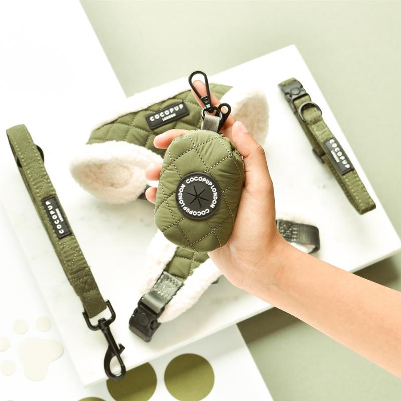 CocoPup Poo Bag Holder Green Quilted