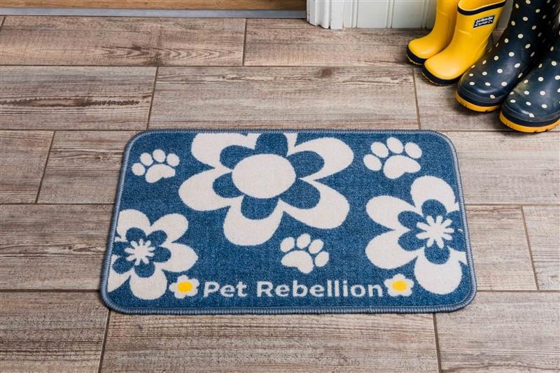 Pet Rebellion Dinner Mate Mat Blue Flowers