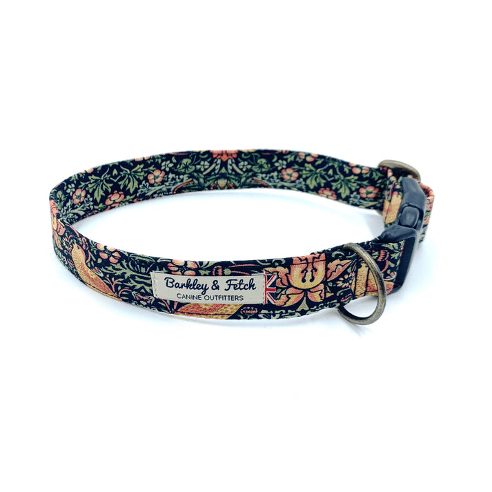Barkley & Fetch Strawberry Thief Collar Medium