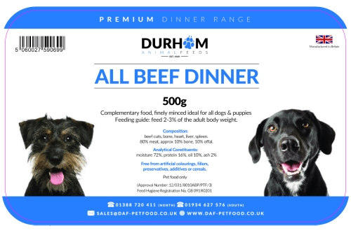 Durham Beef Dinner 500g