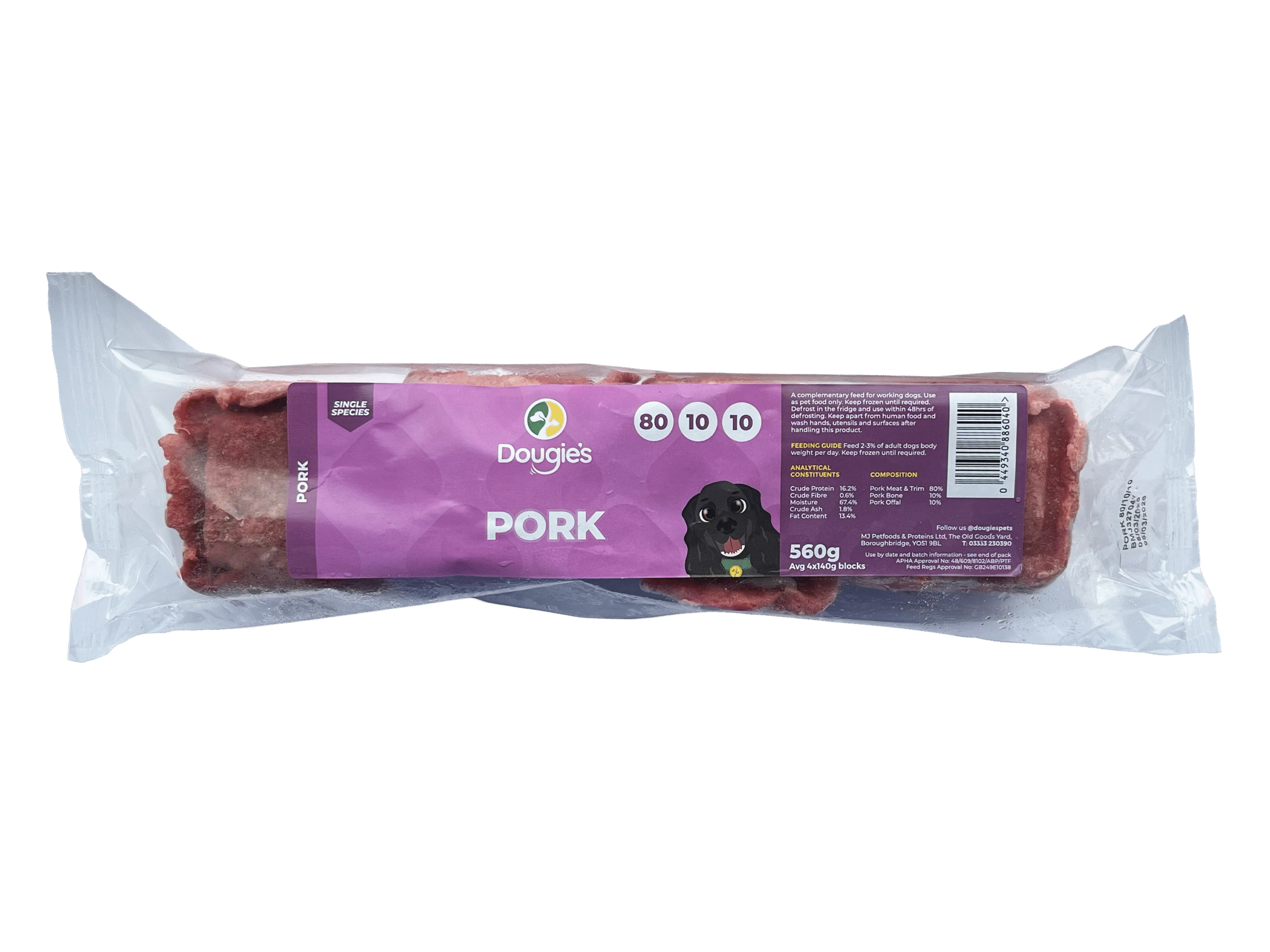 Dougies 80-10-10 Pork 4 x 140g Blocks