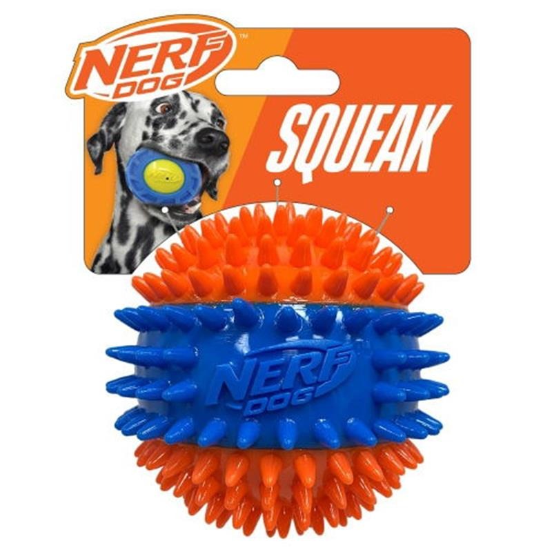 Nerf TPR Spike Squeak Ball Orange & Blue