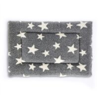 Vet Bed Crate Mat Grey & White Stars 76cm x 53cm