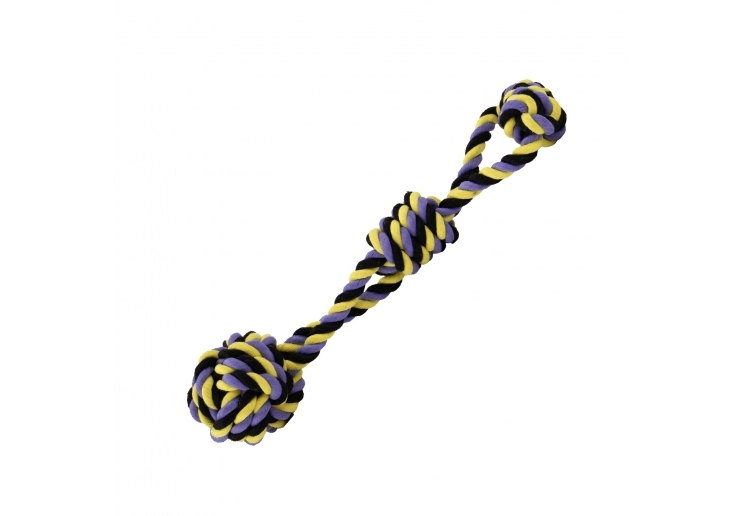 Ancol Jumbo Rope Ball Tugger Tricoloured