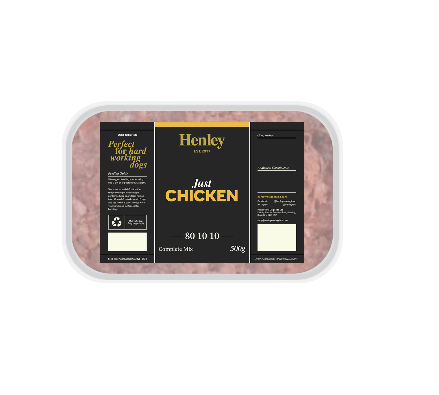 Henley Raw Just Chicken 80-10-10 500g
