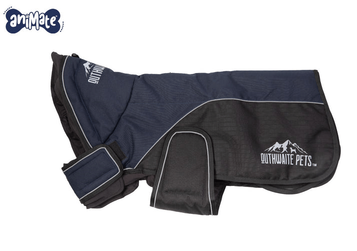 Outhwaite Snood Dog Coat Navy & Black 10 Inch