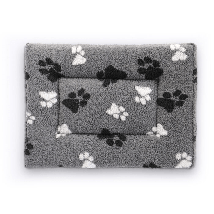 Vet Bed Crate Mat Black & White Paws 107cm x 71cm