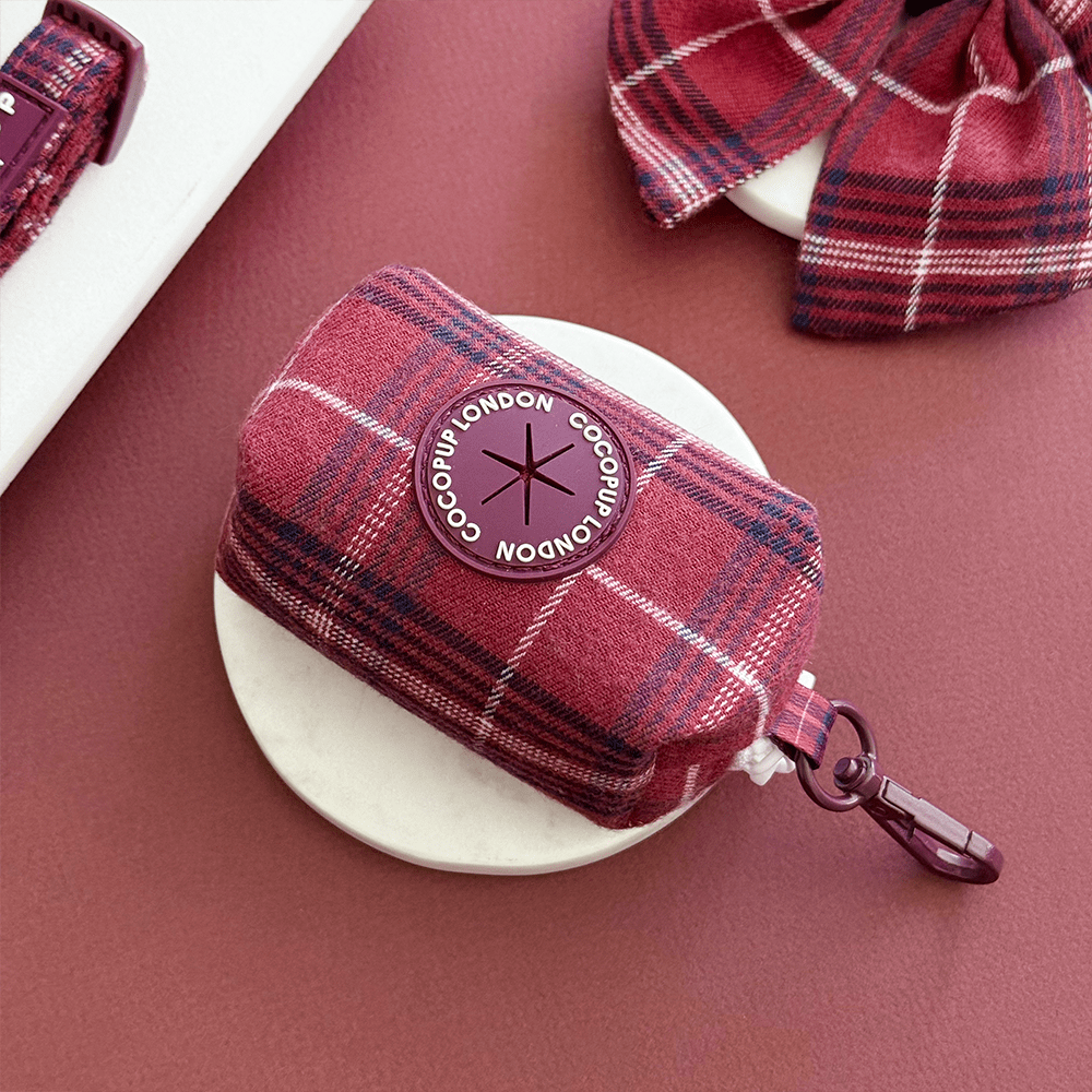 CocoPup Poo Bag Holder Mulberry Plaid