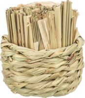 Trixie Grass Basket With Hay & Corn Leaves
