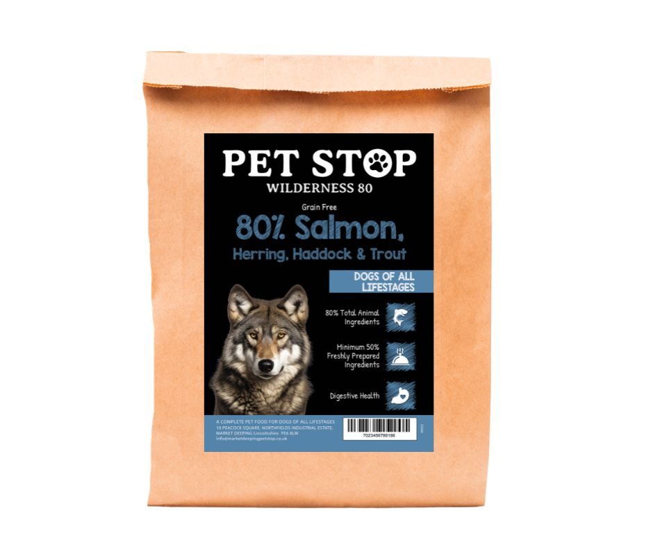 Pet Stop Wilderness 80% Salmon, Herring, Haddock & Trout 13.5kg